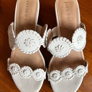 White jack rogers wedge sandals